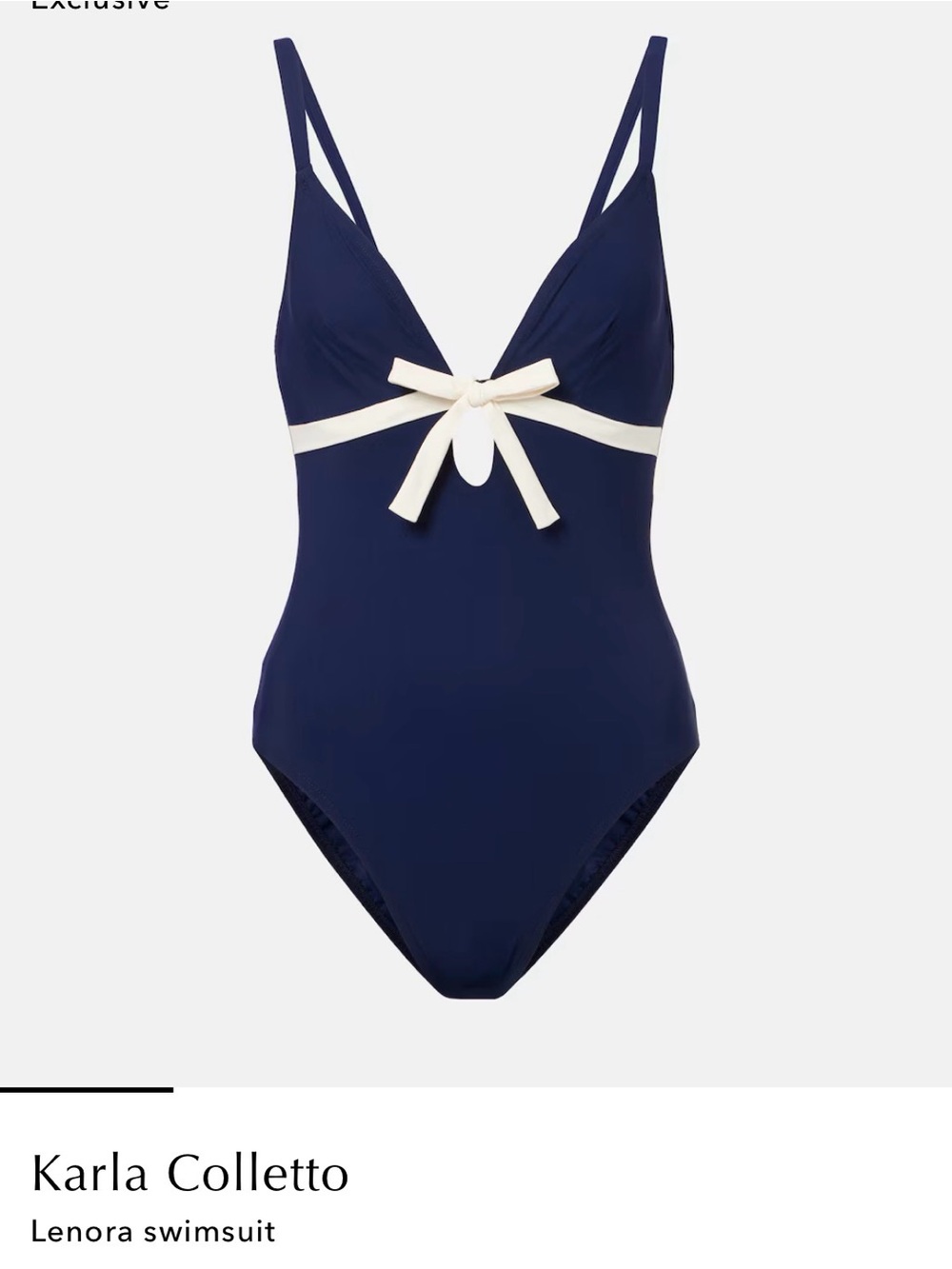 Karla Colletto Navy Lenora One-Piece Swimsuit with Cream Bow